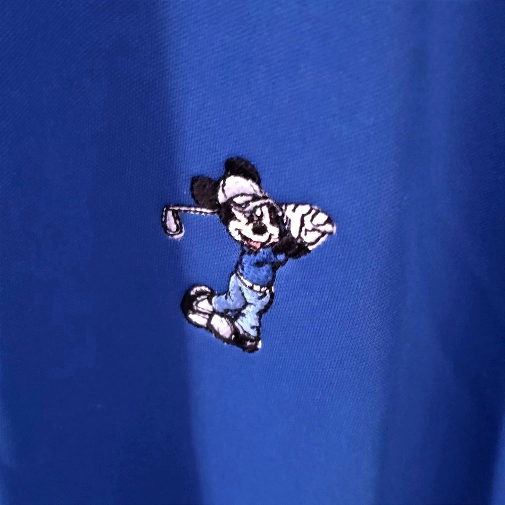 Disney Parks Nike Golf Blue Polo Shirt XXL Mickey Mouse Dri-Fit Tour Performance - Picture 3 of 4